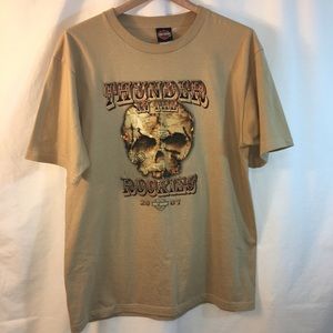 Mens Harley Davidson T Shirt S/S Skull Map Rockies